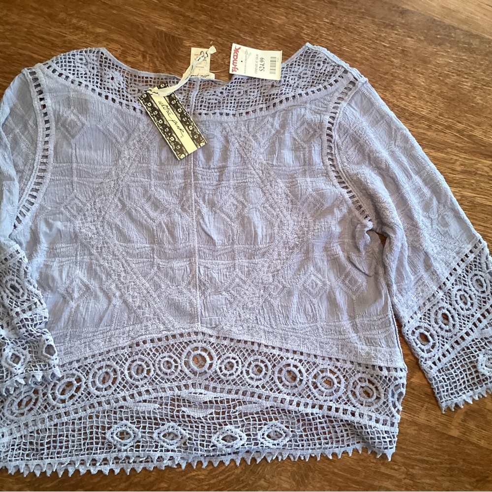 Light denim blue Lace Women's Top by Ultra Pink  New!